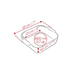 Plat à Four Carré en Céramique Appolia 18 cm Rouge Peugeot