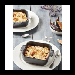 Plat à Four Carré en Céramique Appolia 18 cm Vert Forêt Peugeot