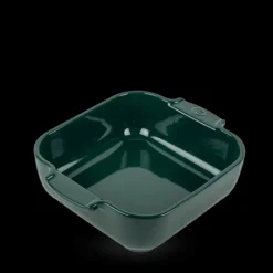 Plat à Four Carré en Céramique Appolia 21 cm Vert Forêt Peugeot