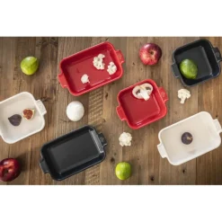 Plat à Four Carré en Céramique Appolia 36 cm Rouge Peugeot