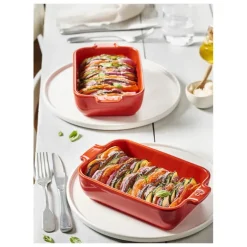 Plat à Four Rectangulaire en Céramique Appolia 22 cm Rouge Peugeot