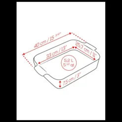 Plat à Four Rectangulaire en Céramique Appolia 40 cm Vert Forêt Peugeot