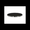 Plateau de Table Ø60 cm Noir Cerclage Inox Cerclé Topalit
