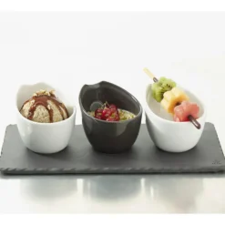 Plateau Rectangulaire 3 encoches Ardoise 25 x 12 cm Basalt Revol