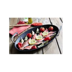 Poêle à Poisson Ovale 25,5x40 cm Anti-Adhérente Les Forgées Le Creuset