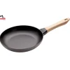 Poêle en Fonte Noir 24 cm Manche Bois Staub