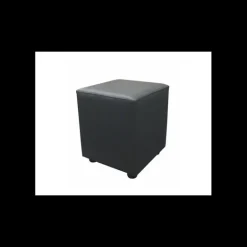 Pouf Carré en Simili Cuir Noir Lisbonne 2imahl