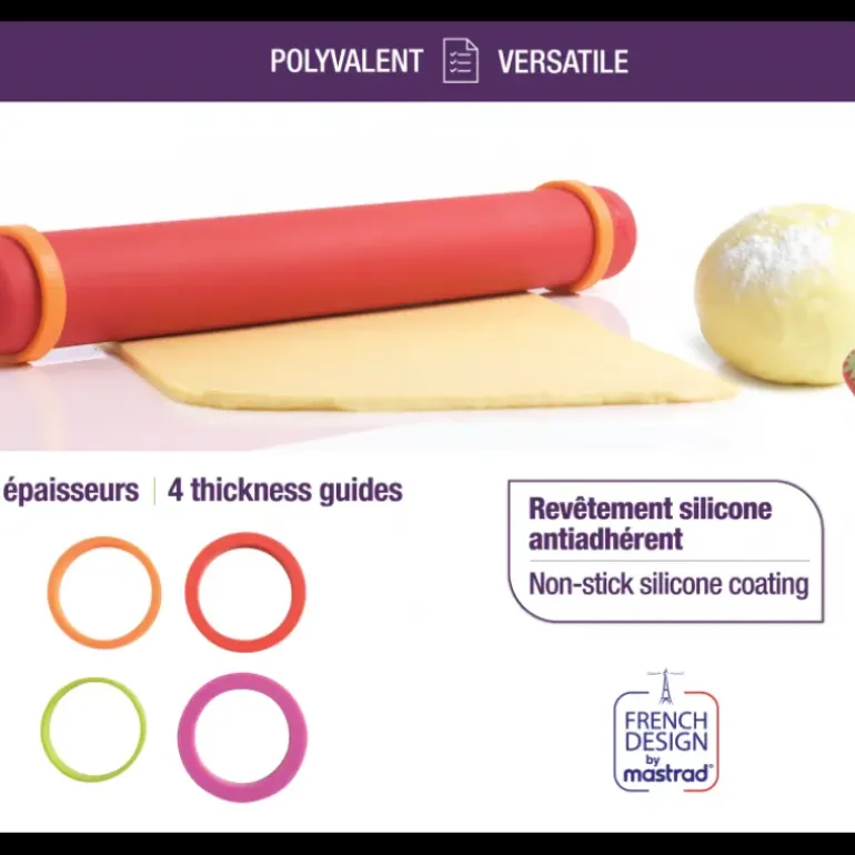 Rouleau à Pâtisserie ajustable rouge 41 cm