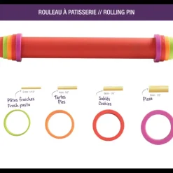 Rouleau à Pâtisserie ajustable rouge 41 cm