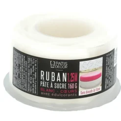 Ruban Pate à Sucre Cœurs 1,25 m x H 5 cm Patisdécor