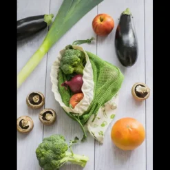 Sac à Légumes Coton Bio Vert 30 x 40 cm Pebbly