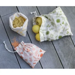 Sac à Vrac Coton Bio Vert 25 x 30 cm Pebbly