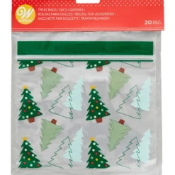 Sachet Bonbon Refermable Sapin de Noël 18,5 x 18,5 cm Wilton (x20)