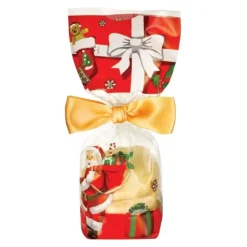 Sachet Confiserie Père Noël 12x26cm (x100) - Fond Cartonné