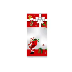 Sachet Confiserie 10x22cm Père Noël et sa Hotte (x100)