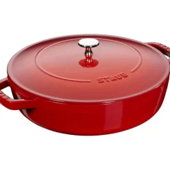 Sauteuse en Fonte Chistera 28 cm Rouge Cerise Staub