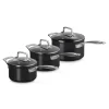 Set 3 Casseroles Antiadhérentes Essentiel Céramique avec Couvercle Le Creuset