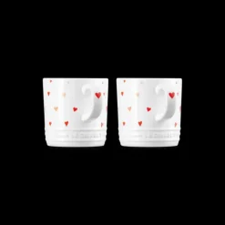 Set 2 Mugs en Céramique Motifs Cœur 350 ml Le Creuset