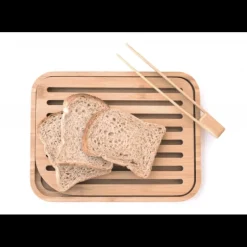 Set Planche à Pain 26 x 20 cm + Pince à Toast Bambou Pebbly