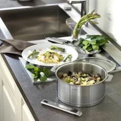 Série de 3 Casseroles Strate Amovible Inox Cristel
