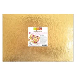 Support Gâteau Or et Noir Rectangle 30x20cm x5 Scrapcooking