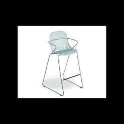 Tabouret en Acier avec Assise Résine Bleu Ether Ramatuelle 73’ Grosfillex