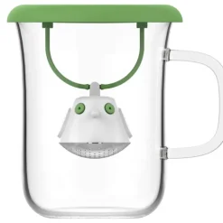 Tasse à Thé avec Infuseur et Couvercle Vert Botanique 400 ml QDO