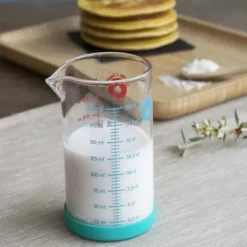 Verre Doseur en Verre et Silicone 200 ml Bleu Pebbly