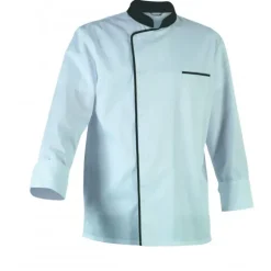 Veste de Cuisine Mixte Blanche/Parement Gris ENERGY T.2 Robur