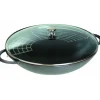 Wok en Fonte 37 cm Gris Staub